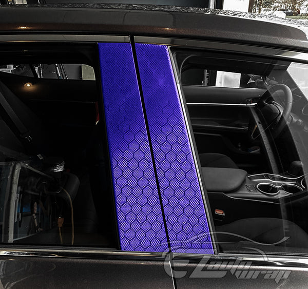 Honeycomb Carbon Fiber Satin Royal Purple Hex Vinyl Wrap