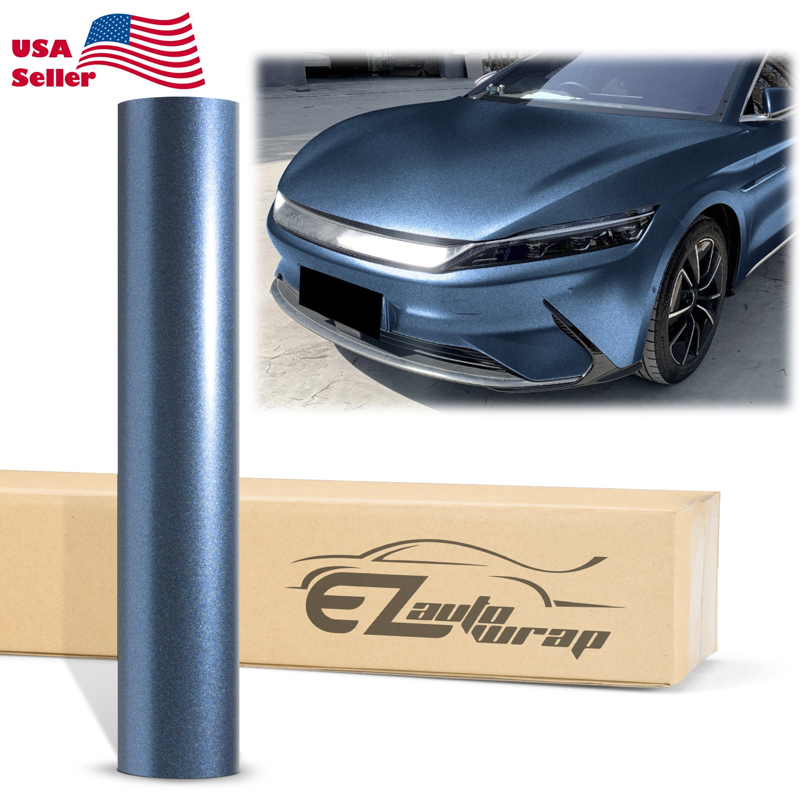 Heavy Metal Diamond Satin Storm Blue Vinyl Wrap