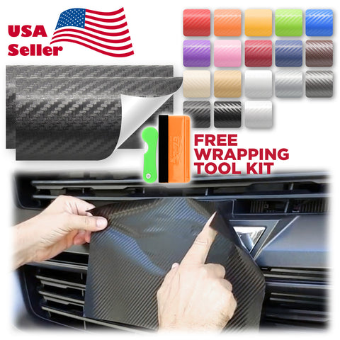 2pcs 5"x10" 3D Matte Carbon Fiber Textured Chevy Emblem Bowtie Overlay Sticker Decal Vinyl Wrap