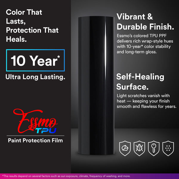 ESSMO™ PPF Paint Protection Film TPU Satin Black Full Roll Special Order