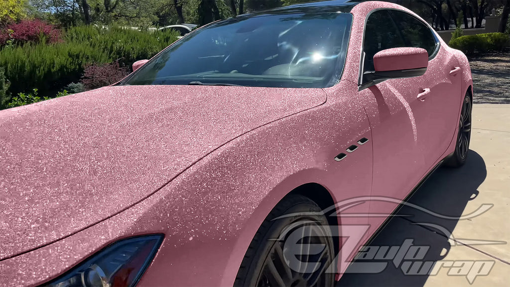 Ultra Diamond Glitter Matte Flat Pink Vinyl Wrap – EzAuto Wrap