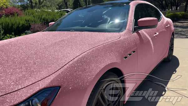 Ultra Diamond Glitter Matte Flat Pink Vinyl Wrap