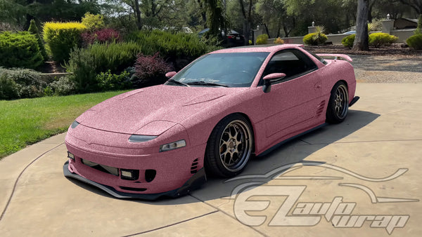 Ultra Diamond Glitter Matte Flat Pink Vinyl Wrap