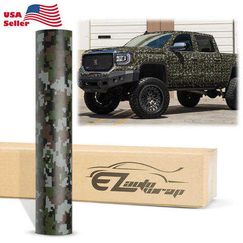 Camouflage Digital Army Green Vinyl Wrap