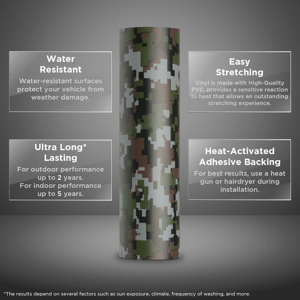 Camouflage Digital Army Green Vinyl Wrap