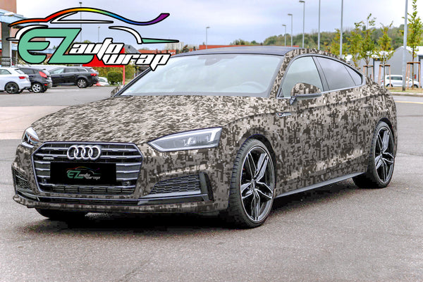 Camouflage Digital Dark Gray Vinyl Wrap