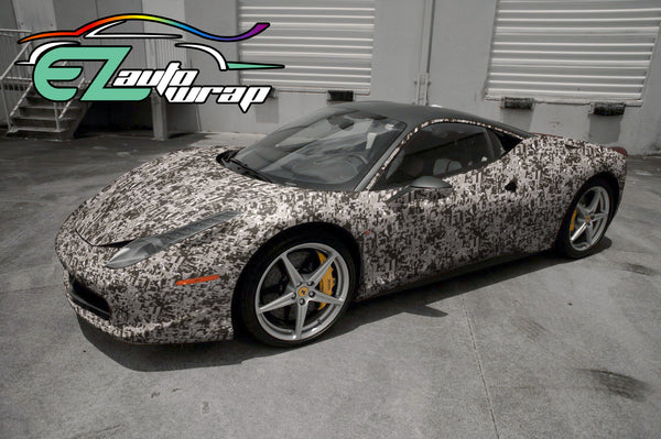 Camouflage Digital Dark Gray Vinyl Wrap
