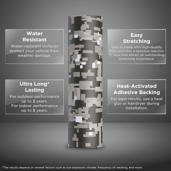 Camouflage Digital Dark Gray Vinyl Wrap