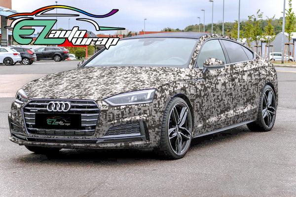 Camouflage Digital Light Gray Vinyl Wrap