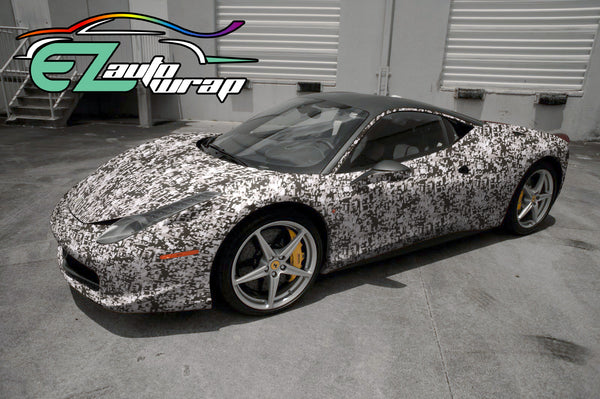 Camouflage Digital Light Gray Vinyl Wrap