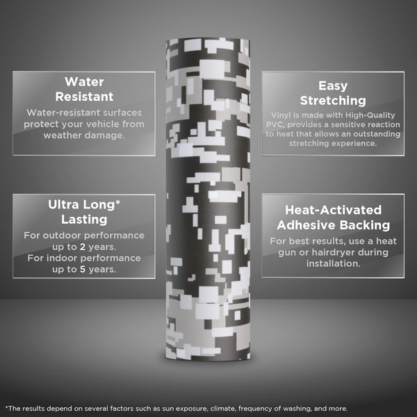 Camouflage Digital Light Gray Vinyl Wrap