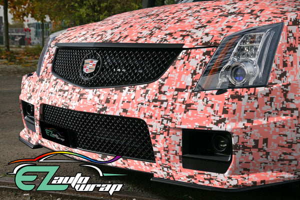 Camouflage Digital Orange Vinyl Wrap