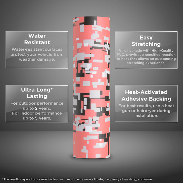 Camouflage Digital Orange Vinyl Wrap