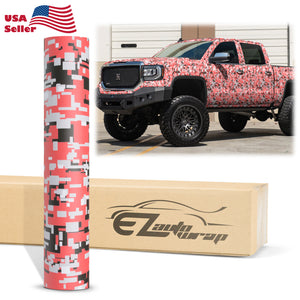 Camouflage Digital Red Vinyl Wrap