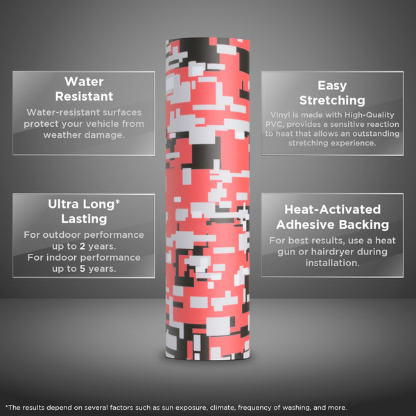 Camouflage Digital Red Vinyl Wrap