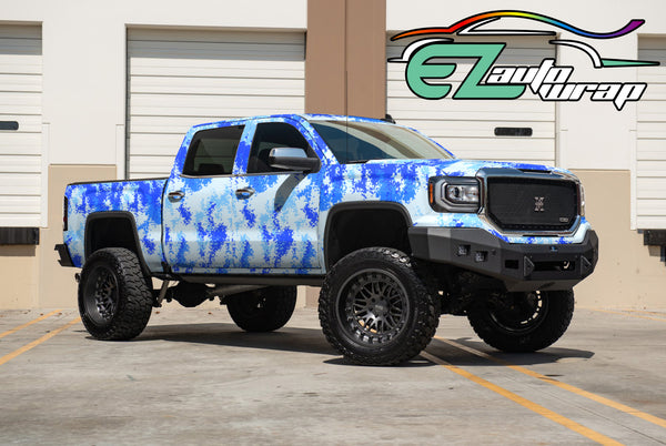 Camouflage Digital Sky Blue Vinyl Wrap