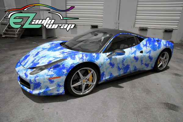Camouflage Digital Sky Blue Vinyl Wrap