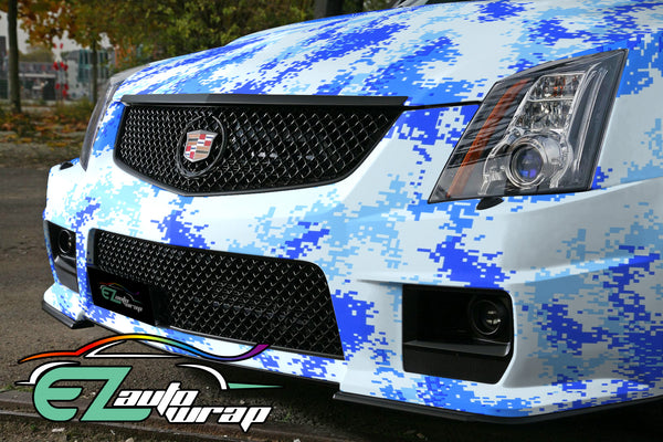 Camouflage Digital Sky Blue Vinyl Wrap