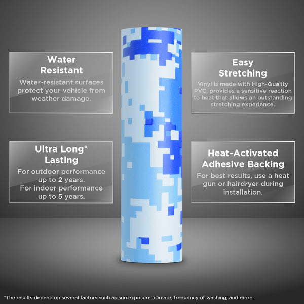 Camouflage Digital Sky Blue Vinyl Wrap