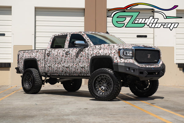 Camouflage Digital Urban Red Vinyl Wrap