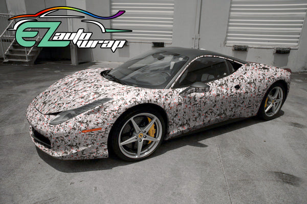Camouflage Digital Urban Red Vinyl Wrap