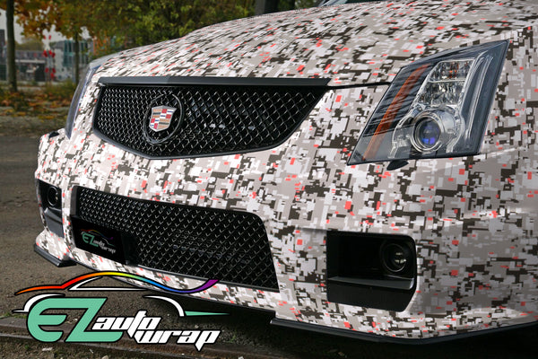 Camouflage Digital Urban Red Vinyl Wrap
