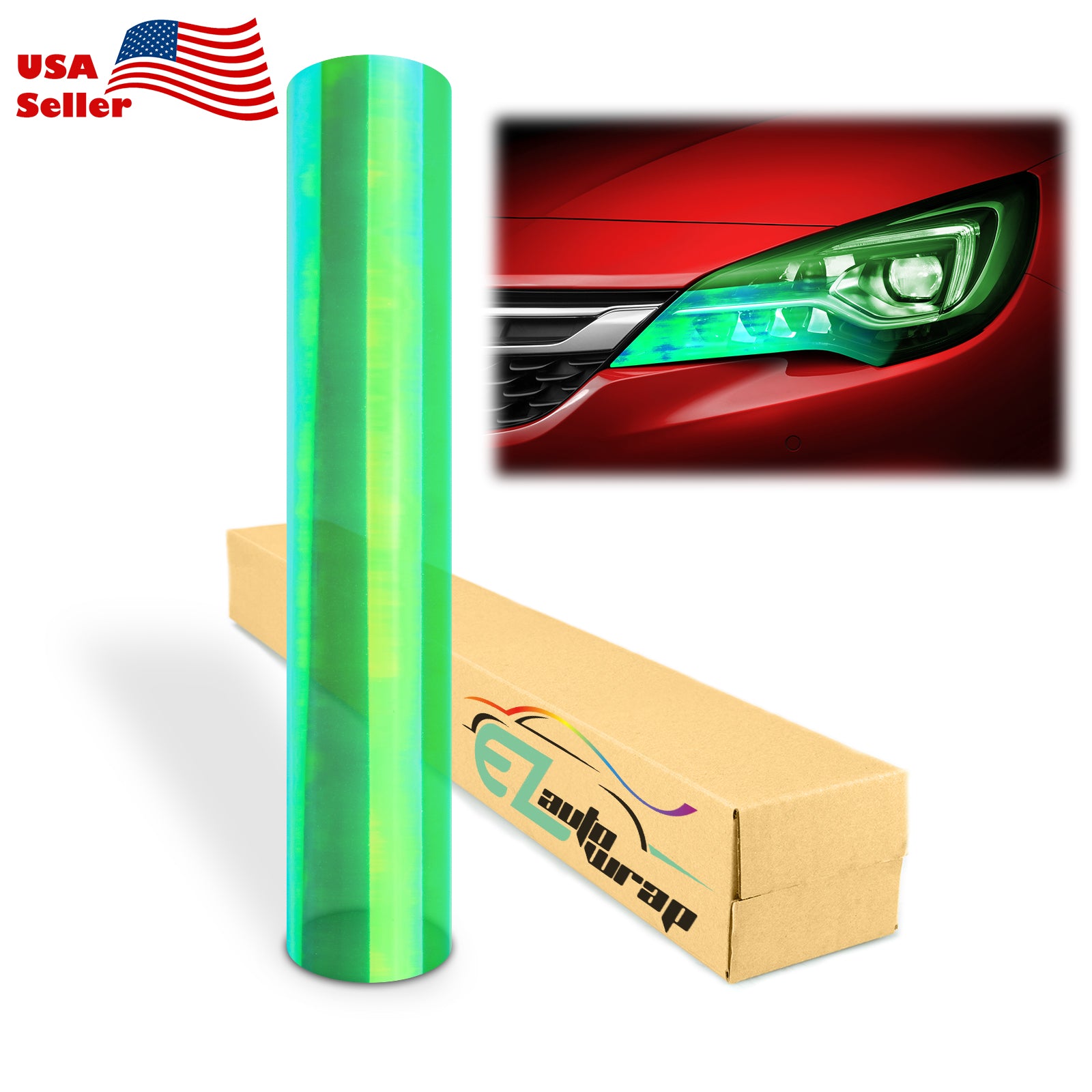 VT Supplies Green Chameleon Headlight Tint Film - 30x50cm - Car Fog Light Vinyl Wrap