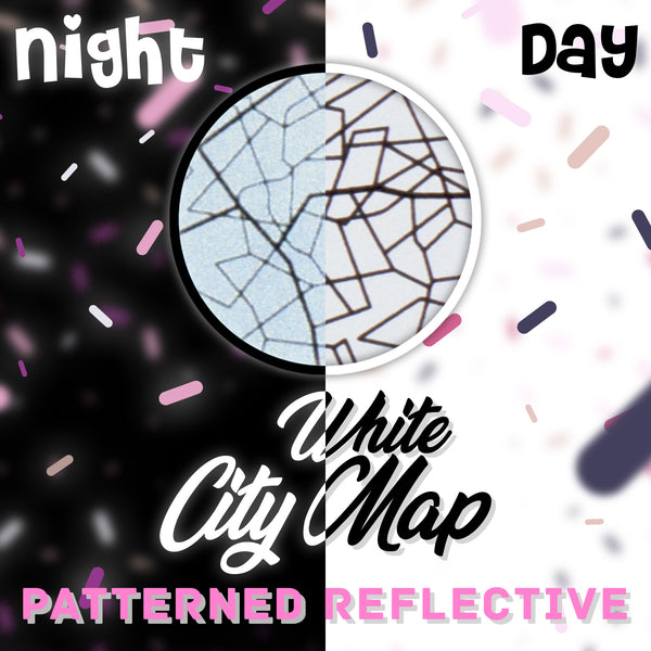 ESSMO™ White City Map Patterned Reflective Heat Transfer Vinyl HTV PR04