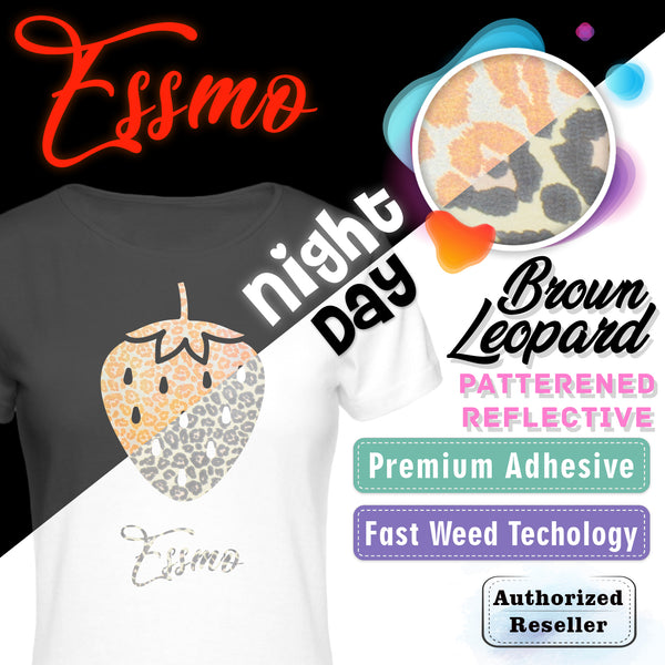 ESSMO™ Brown Leopard Reflective Heat Transfer Vinyl HTV PR11