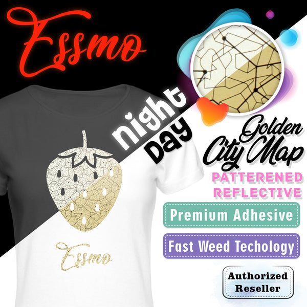 ESSMO™ Gold City Map Reflective Heat Transfer Vinyl HTV PR22