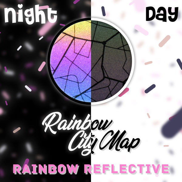 ESSMO™ Rainbow City Map Rainbow Reflective Heat Transfer Vinyl HTV RR02
