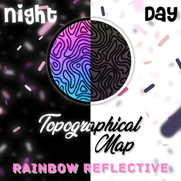 ESSMO™ Topographical Map Rainbow Reflective Heat Transfer Vinyl HTV RR08