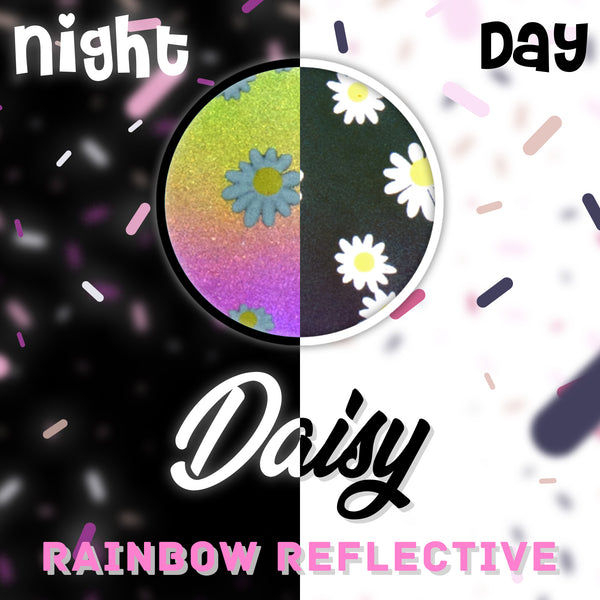 ESSMO™ Daisy Rainbow Reflective Heat Transfer Vinyl HTV RR21