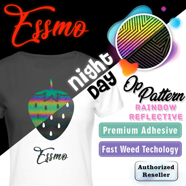 ESSMO™ Op Pattern Rainbow Reflective Heat Transfer Vinyl HTV RR03