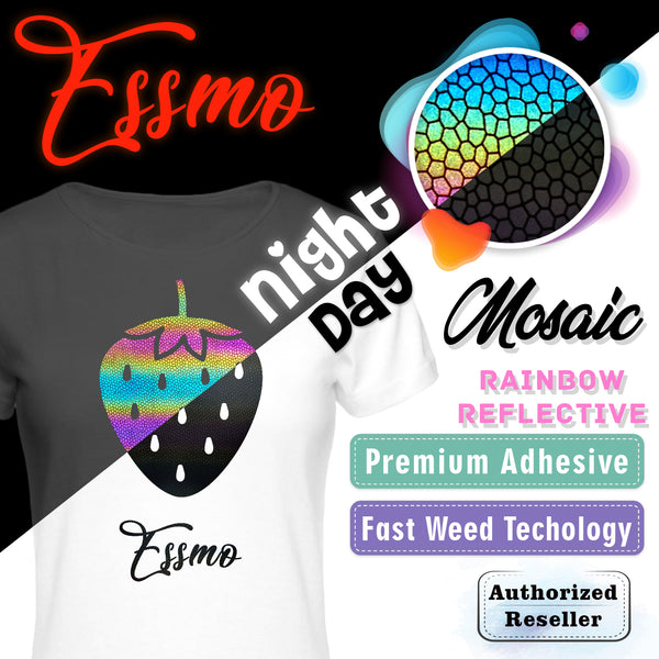 ESSMO™ Mosaic Rainbow Reflective Heat Transfer Vinyl HTV RR12