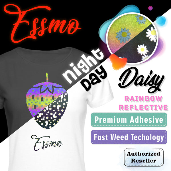 ESSMO™ Daisy Rainbow Reflective Heat Transfer Vinyl HTV RR21