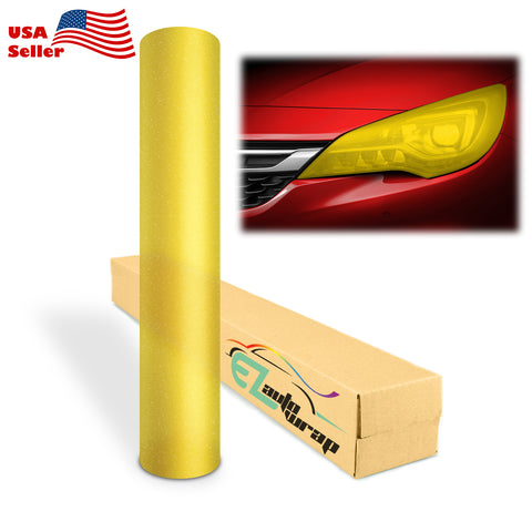 Tint Glitter Golden Yellow Matte Taillight Headlight Tint Film