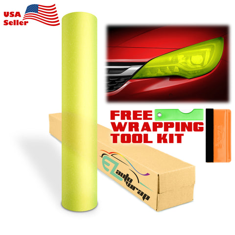 Tint Glitter Neon Yellow Taillight Headlight Tint Film