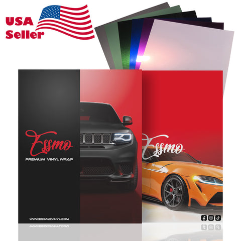 ESSMO Brochure Sample Swatch Gloss Metallic PET Car Wrap Vinyl Wrapping Film DIY