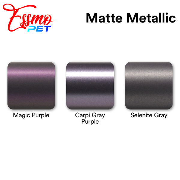 PET Matte Metallic Selenite Gray Vinyl Wrap