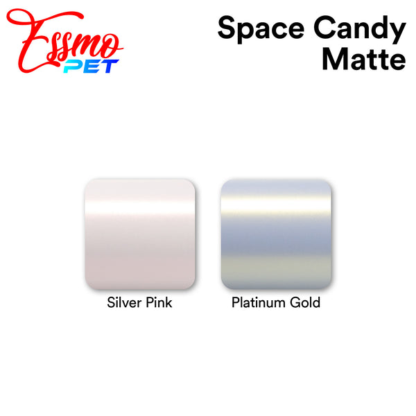 PET Space Candy Matte Silver Pink Vinyl Wrap