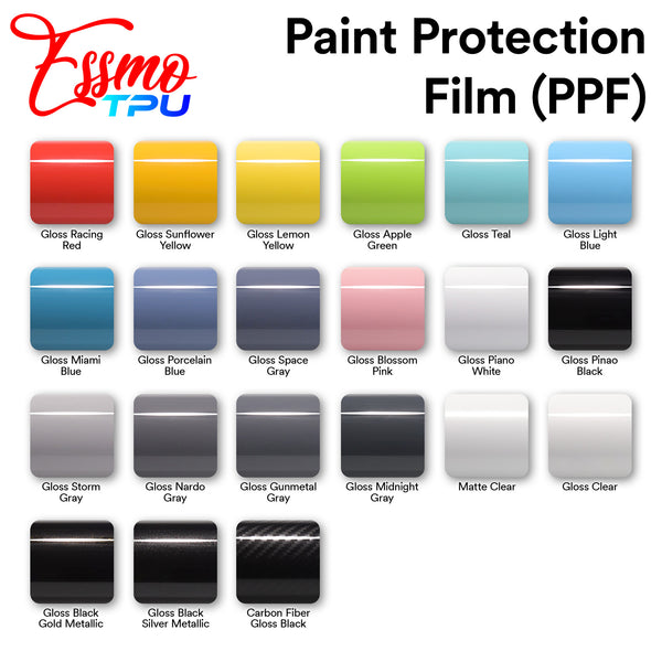 ESSMO™ PPF Paint Protection Film ECO TPU Carbon Fiber Gloss Black Invisible Scratches Shield Wrap DIY