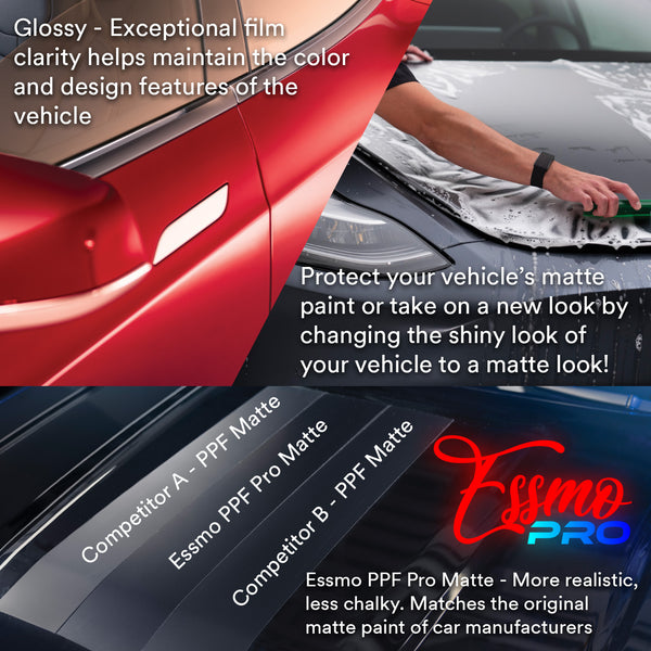 ESSMO™ PPF Paint Protection Film Pro Gloss Clear TPU 60"(inches) Wide Invisible Scratches Shield Wrap DIY