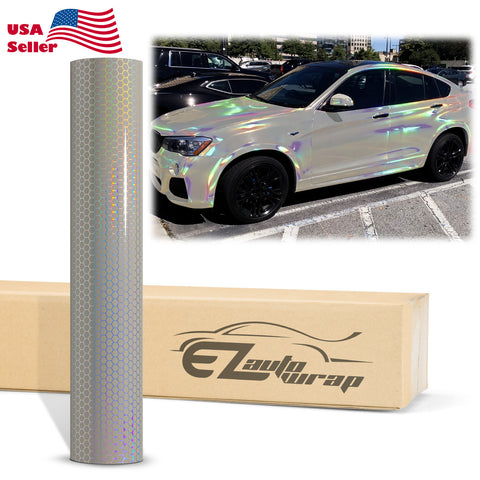 Hex Holographic Storm Gray Rainbow Vinyl Wrap