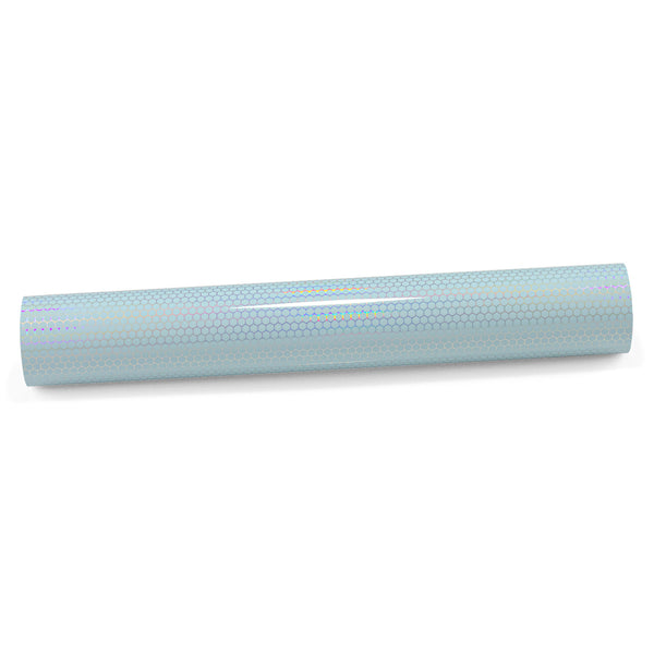 Hex Holographic Light Blue Rainbow Vinyl Wrap