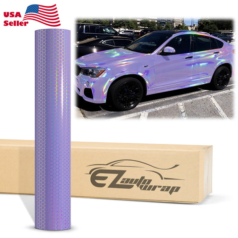 Hex Holographic Violet Purple Rainbow Vinyl Wrap