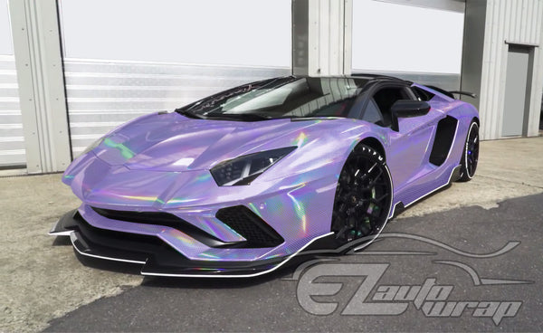Hex Holographic Violet Purple Rainbow Vinyl Wrap