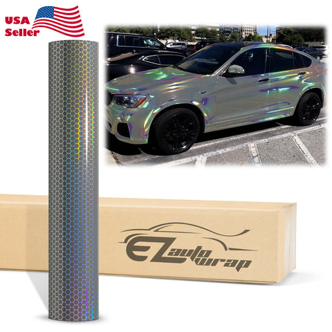 Hex Holographic Nardo Gray Rainbow Vinyl Wrap