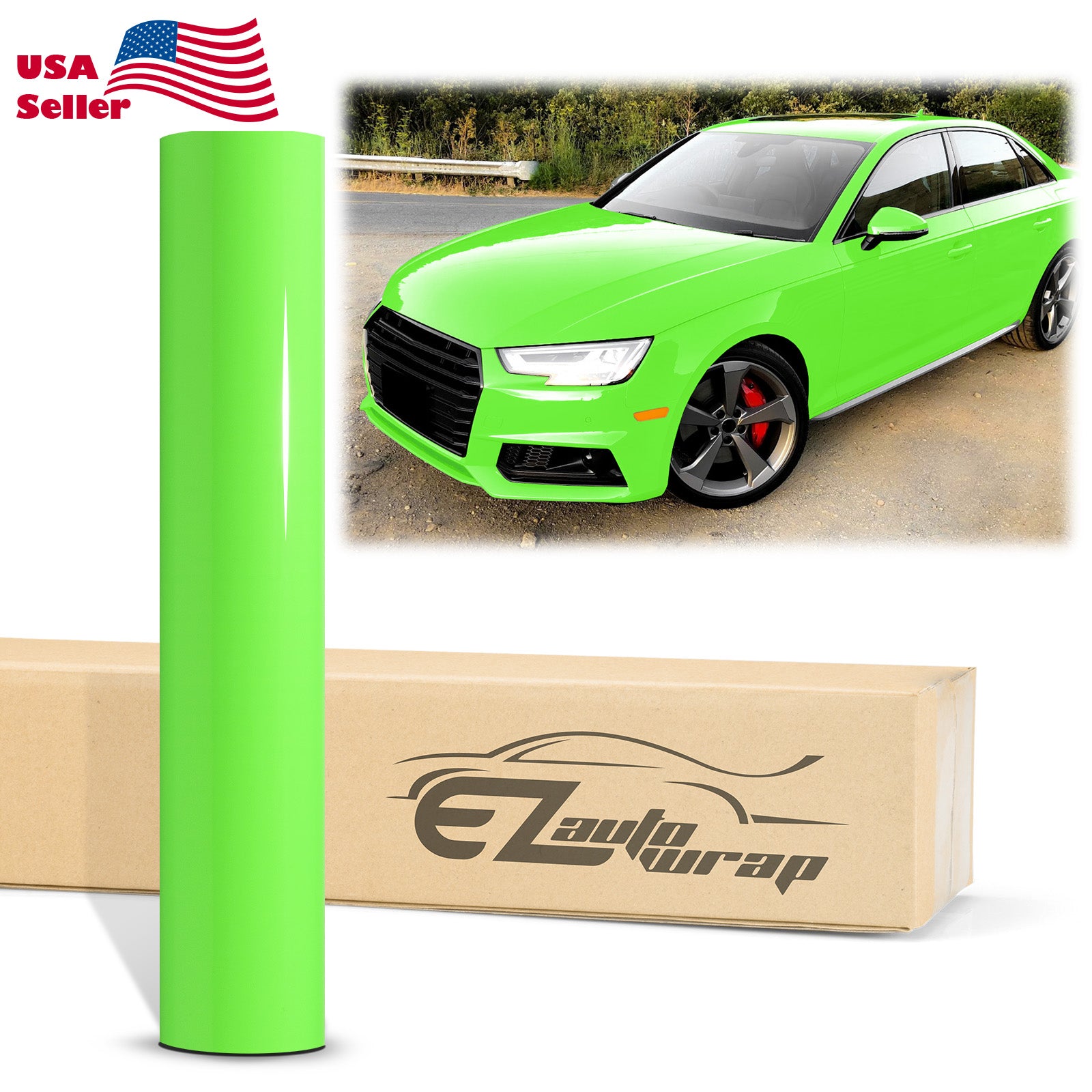 Fluorescent Green Gloss Vinyl Wrap