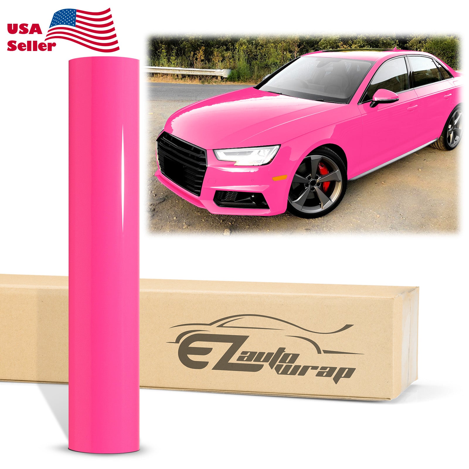 Fluorescent Pink Gloss Vinyl Wrap